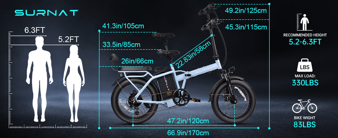 GL SURNAT S100 EBIKE Step & No Step Folding Full Suspension 48V 750W 32AH (Includes Ship)