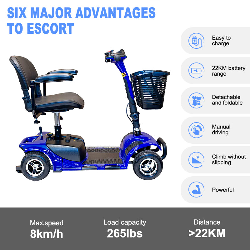 CEM-EM03 Emobility Scooter 180W 24V 12AH Folding 4-wheel (Ship Included)