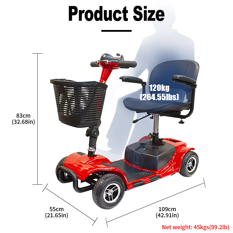 CEM-EM03 Emobility Scooter 180W 24V 12AH Folding 4-wheel (Ship Included)