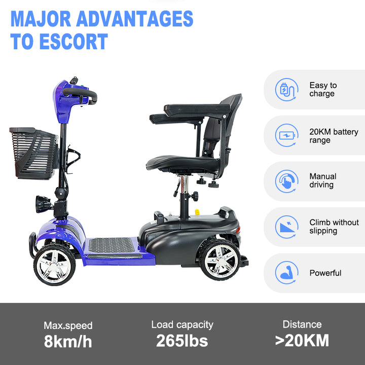 CEM-EM04 Emobility Scooter 180W 24V 12AH Folding 4-wheel (Ship Included)