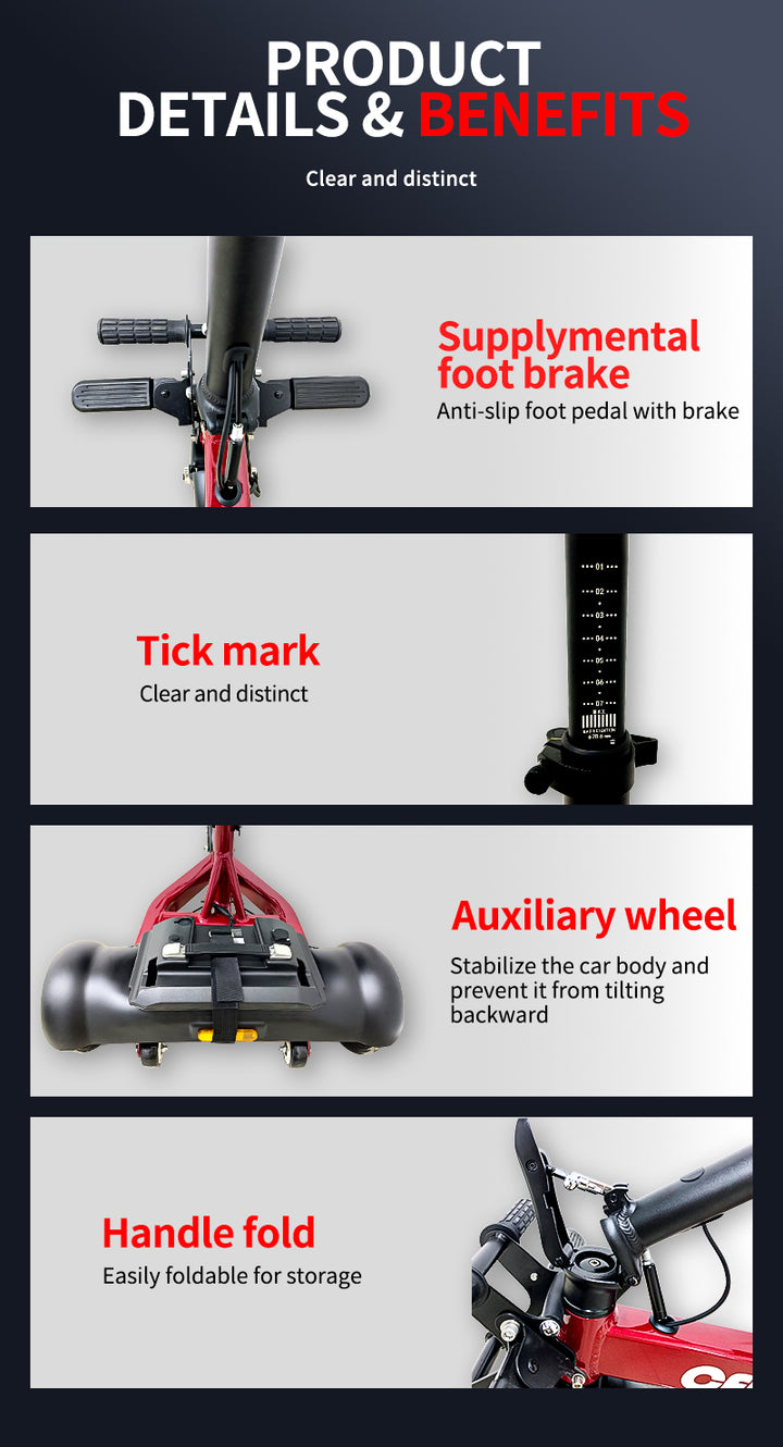 CEM-EM11 Emobility Scooter 200W 36V 5.2 AH Folding 4-wheel (Ship Included)