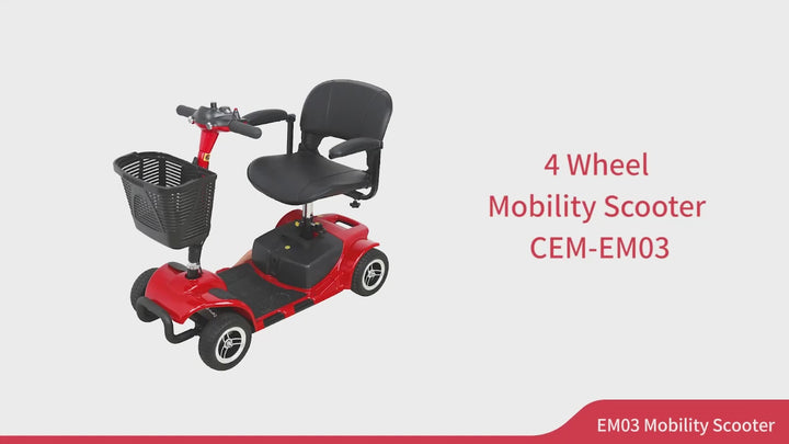 CEM-EM03 Emobility Scooter 180W 24V 12AH Folding 4-wheel (Ship Included)